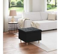 Ordellia Pouf de Rangement avec Coussin Noir 60 x 60 x 45 cm Tissu Durable et capitonné, Meuble Multifonctionnel idéal pour Salon, Chambre ou entrée, offrant Confort et Espace de Stockage Pratique