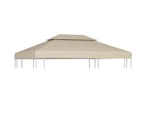 Ordellia Recouvrement de Remplacement d'auvent Beige 3 x 4 m Tissu Polyester 310 g/m² résistant à l'eau pour pergola, Barnum, abri extérieur, Protection Solaire et Pluie