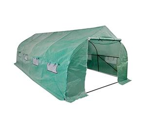 Ordellia Serre en polytunnel marchable et mobile, cadre en acier avec film en polyéthylène, 18 m², 600 x 300 x 200 cm, pour tomates, serre, culture, protection contre le gel, aération, jardin