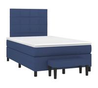 Ordellia Sommier à Lattes avec Matelas Bleu 120x190 cm Tissu Polyester, Cadre de lit Robuste, tête de lit réglable, Banc Multifonctionnel pour Chambre, Confort mi-Ferme Optimal