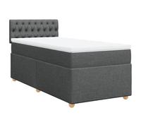 Ordellia Sommier à Lattes avec Matelas et surmatelas Gris foncé 90x190 cm Simple Tissu Polyester Cadre de lit Robuste pour Chambre à Coucher Confortable