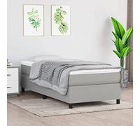 Ordellia Sommier à Lattes de lit avec Matelas Gris Clair 100x200cm Tissu Polyester Cadre en Bois d'ingénierie pour Chambre à Coucher Confort Durable et Soutien Moyen-Dur