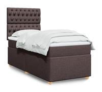 Ordellia Sommier à Lattes de lit Marron foncé 90x200 cm avec Matelas à Ressorts ensachés, surmatelas Doux, Cadre en Bois Robuste pour Chambre, tête de lit réglable, Confort Optimal