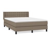 Ordellia Sommier à Lattes de lit Taupe avec Matelas 140x190 cm en Tissu Respirant, Cadre de lit en Bois mélèze Massif, tête de lit réglable pour Chambre, Ensemble mobilier Confortable et Durable