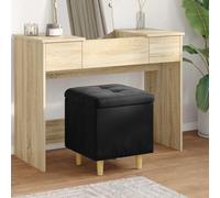 Ordellia Sous-main de rangement en velours noir avec surface rembourrée, 40 x 40 x 45 cm, espace de rangement caché et pieds antidérapants pour salon, chambre à coucher, couloir