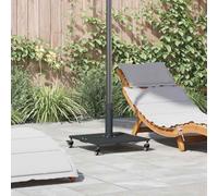 Ordellia Support de Parasol carré Noir 45 x 45 x 31,5 cm avec roulettes pour stabilisation extérieur Jardin terrasse Balcon Plage