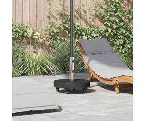 Ordellia Support de Parasol Rond 30kg Noir en Granite et Acier Inoxydable, Base de Fixation Stable et roulante pour Jardin terrasse Patio extérieur, Design Moderne, Facile à Assembler