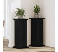 Ordellia Support de Plante Chêne Noir 33 x 33 x 100 cm Bois d'Ingénierie pour Jardin Terrasse Balcon Exterieur Interieur, Support Tuteur Arceau Grillage pour Rosier, Tomate, Fleur