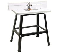 Ordellia Support de table de toupie en acier et MDF 81x61x88 cm pour menuisière, établis, support pour défonceuse, guide parallèle, rainure, sécurité, montage facile pour atelier