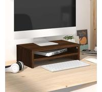 Ordellia Support pour écran, aspect chêne, marron, 42 x 24 x 13 cm, en bois dérivé du bois, support TV pour salon, rehausseur d'écran avec espace de rangement, organiseur de bureau
