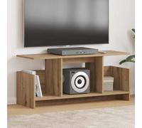 Ordellia Support TV en chêne artisanal 102 x 35 x 45 cm, matériau en bois, design moderne, grand espace de rangement pour salon, chambre à coucher, centre multimédia, entretien facile