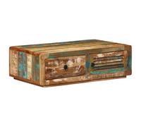 Ordellia Table basse 89 x 55 x 29 cm - Bois recyclé - Bois de hêtre massif avec porte et tiroir - Bois de teck recyclé - Bois de manguier - Pin - Hêtre - Espace de rangement pour salon - Design unique