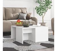 Ordellia Table Basse appoint gigogne 4 pièces Blanche en Bois d’ingénierie 33 x 33 x 33 cm, Meuble Salon séjour Chambre Bureau, Rangement Ouvert, Design Moderne