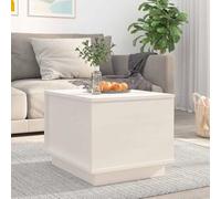 Ordellia Table basse blanche 40 x 50 x 35 cm, pin massif, plateau de levage, grand espace de rangement, cadre stable, design moderne pour salon, table d'appoint
