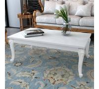 Ordellia Table Basse Blanche Brillante 115 x 65 x 42 cm en MDF, Design rectangulaire pour Salon, Meuble d appoint, Bout canapé, guéridon, séjour, Bureau, Entretien Facile