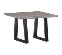 Ordellia Table Basse en Bois d’Acacia Massif et Fer Finition Grise Bord Naturel 60 x 60 x 40 cm Style Industriel pour Salon séjour Bureau