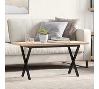 Ordellia Table Basse en Bois de pin Massif 90x40x45,5cm avec Cadre en Acier Robuste pour Salon, séjour ou Espace extérieur, Structure en X stabilisante, Design modulable