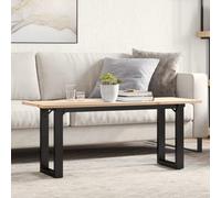 Ordellia Table Basse en Bois de pin Massif et Acier, Cadre en O, Dimensions 110x40x45 cm, Style modulable pour Salon, séjour ou extérieur avec Plateau Robuste et Structure Stable