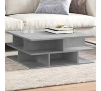 Ordellia Table basse gris béton 70 x 70 x 29 cm en matériau dérivé du bois Table de salon carrée avec espace de rangement Style moderne pour votre maison Durable et stable
