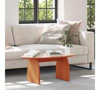 Ordellia Table Basse Ovale en pin Massif Brun Cire 80 x 40 x 35 cm, 2 Plateaux et Rangement, appoint Bout canapé guéridon pour Salon séjour, Meuble Console
