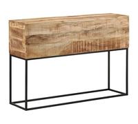 Ordellia Table Console 110 x 30 x 75 cm Bois de manguier Massif Brut et Fer, Table d appoint pour entrée Salon Bureau, Pieds Support Stables