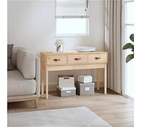 Ordellia Table console 114 x 40 x 75 cm en pin massif, avec 3 tiroirs, table d'entrée pour salon, chambre à coucher et bureau, table de couloir polyvalente