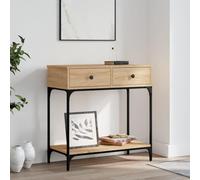 Ordellia Table console en chêne Sonoma 75 x 34,5 x 75 cm, bois dérivé du bois, table de couloir avec tiroirs, structure en métal, table d'appoint polyvalente pour entrée, salon