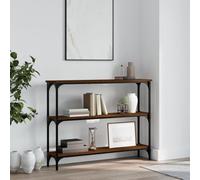 Ordellia Table console marron aspect chêne, 100 x 22,5 x 75 cm, en bois avec cadre en métal, table d'entrée stable pour couloir et salon, espace de rangement polyvalent