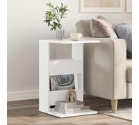 Ordellia Table d’appoint Blanche en Bois d’ingénierie 40 x 35 x 60,5 cm, guéridon rectangulaire pour Salon et Chambre, Plateau Stable pour Livre Lampe café