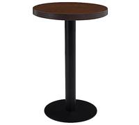 Ordellia Table de Bistro Marron foncé 50 cm MDF Acier pour Repas, café, Espace Salon intérieur ou extérieur, Meuble modulable, Plateau Bois Robuste Design Pratique