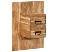 Ordellia Table de chevet en bois massif d'acacia - 60 x 32 x 80 cm - Console murale et table d'appoint - Table d'appoint robuste avec espace de rangement pour chambre à coucher - Surface naturelle