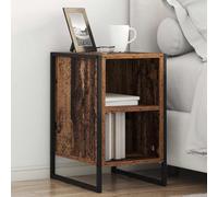 Ordellia Table de chevet en bois recyclé - 39,5 x 30 x 50 cm - Style industriel - Pieds en acier solides - Autonome - Pour chambre à coucher et salon