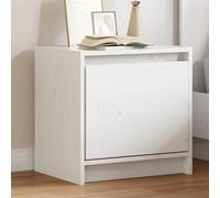 Ordellia Table de chevet en pin massif - Blanc - 40 x 30,5 x 40 cm - Table d'appoint stable avec espace de rangement pour chambre à coucher, salon, couloir - Table d'extrémité robuste pour la maison