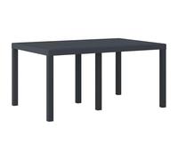 Ordellia Table de Jardin Anthracite 150x100x73 cm en polyrotin Robuste pour terrasse Patio Balcon mobilier extérieur conviviale adaptée aux Repas et fêtes en Plein air