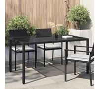 Ordellia Table de Jardin Noire Polyrotin 150 x 90 x 75 cm Résistante UV Facile à Monter pour Terrasse Balcon Mobilier Extérieur Élégant et Stable pour Repas et Réceptions