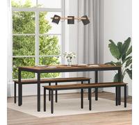 Ordellia Table de Salle à Manger Moderne 180 x 90 cm avec Surface en Bois d'ingénierie, Cadre en métal Noir, Pieds carrés, Design Minimaliste pour Cuisine, Salon ou Espace Repas