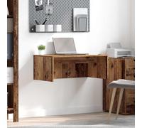 Ordellia Table murale en bois vieilli - 80 x 45 x 30 cm - Peu encombrant - Bureau à domicile - Étude - Ergonomique - Secrétaire pour ordinateur portable - Avec espace de rangement