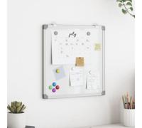 Ordellia Tableau blanc magnétique 40 x 40 cm en aluminium, tableau de présentation blanc avec surface d'écriture lisse, 2 crochets mobiles, pour l'école, le bureau, la conférence et la maison