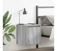 Ordellia Tables de Chevet murales flottantes 2 pcs Sonoma Gris, Bois d ingénierie, 38 x 34 x 40 cm, pour Chambre lit Salon, Rangement Porte à Gauche ou Droite