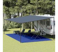 Ordellia Tapis de tente 400 x 600 cm bleu en polyéthylène haute densité avec œillets, bâche de sol respirante pour tente de camping, auvent, terrasse et caravane, résistant aux intempéries, découpable