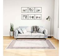 Ordellia Tapis Lavable 120x180 cm Beige Clair en Velours 100 pour Cent Polyester, Dos PVC antiderapant, Moquette pour Salon Chambre Cuisine Bureau, Confort et Decoration