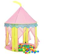 Ordellia Tente de jeu pour enfants avec 250 balles rose 100 x 100 x 127 cm polyester pliable et portable pour maison, jardin, terrasse et parc avec design de château pour aventure, mouvement et jeu de