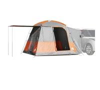 Ordellia Tente de Voiture pour 4 Personnes Gris Orange Pliable Facile à Installer adaptée Camping Festival Randonnee avec E-Port et Sac de Transport