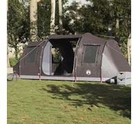 Ordellia Tente tunnel pour 4 personnes - Marron - Imperméable - Avec 2 cabines de couchage - 472 x 245 x 192 cm - Tente de camping légère avec raccord E - Coupe-vent - Avec entrée et moustiquaire