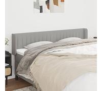Ordellia Tête de lit avec Oreilles Gris Clair 203 x 16 x 78 88 cm, Tissu 100 pour Cent Polyester, Pieds en Bois, pour Cadre lit Chambre Adulte, Soutien Dos Lecture