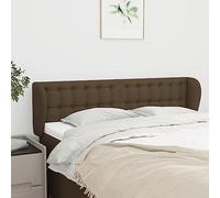 Ordellia Tête de lit avec Oreilles Marron foncé 147 x 23 x 78 88 cm Tissu 100 pour Cent Polyester et Pieds en Bois pour Support du Dos en Chambre à Coucher