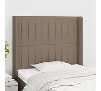 Ordellia Tête de lit avec Oreilles Taupe en Tissu 100 pour Cent Polyester, Dimensions 83 x 16 x 118 128 cm, Soutien du Dos pour Chambre Adulte Lecture
