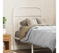 Ordellia Tête de lit de Remplacement en métal Blanc 75 cm, Panneau dosseret 100 cm de Hauteur pour Cadre à Tubes Ronds, Soutien pour Lecture, Installation avec vis M6