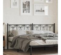 Ordellia Tête de lit en métal noir 200 cm pour cadre de lit, design en acier robuste, dossier stable pour chambre à coucher, montage facile, construction durable