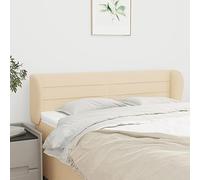 Ordellia Tête de lit en tissu crème avec oreilles, 147 x 23 x 78/88 cm, hauteur réglable, rembourrage en mousse, pour plus de confort et de style dans la chambre à coucher